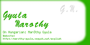 gyula marothy business card