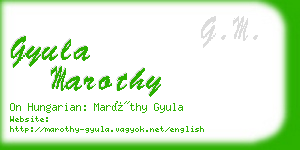 gyula marothy business card